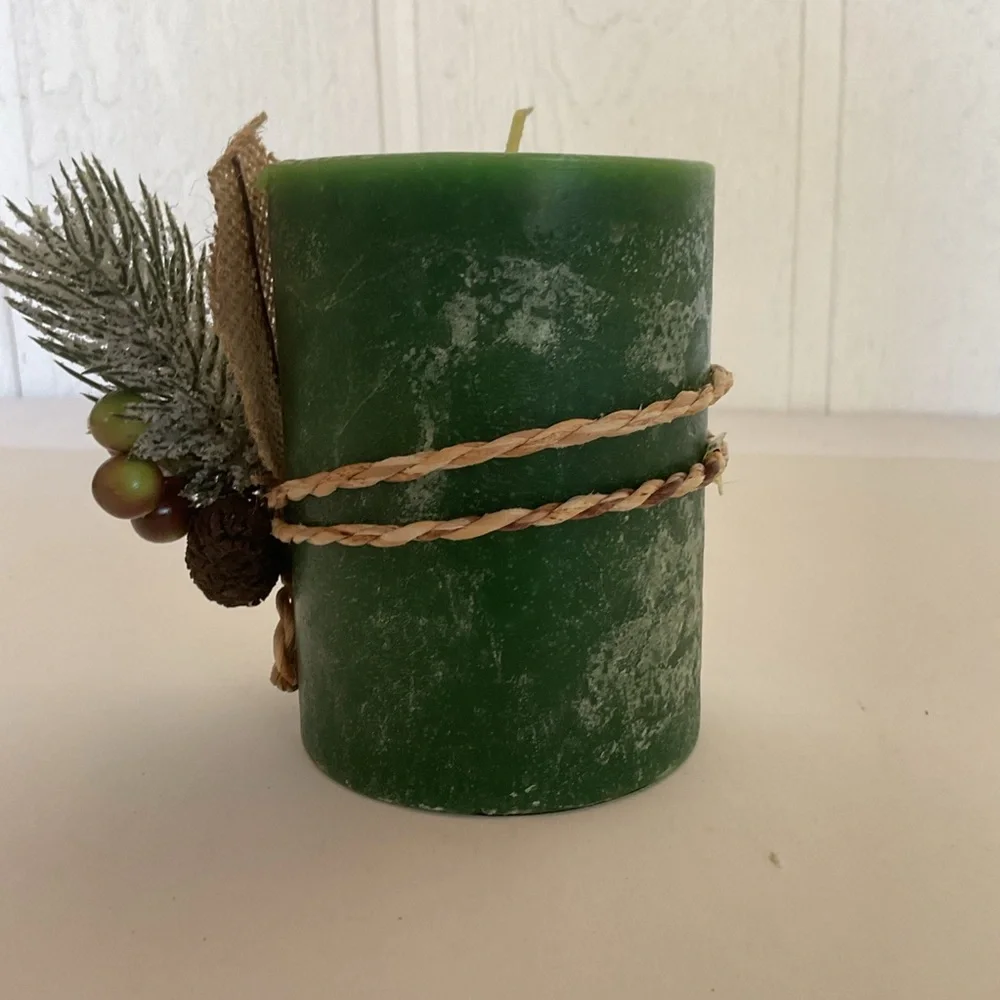 Pier 1 Holiday Forest Pillar Candle NWT